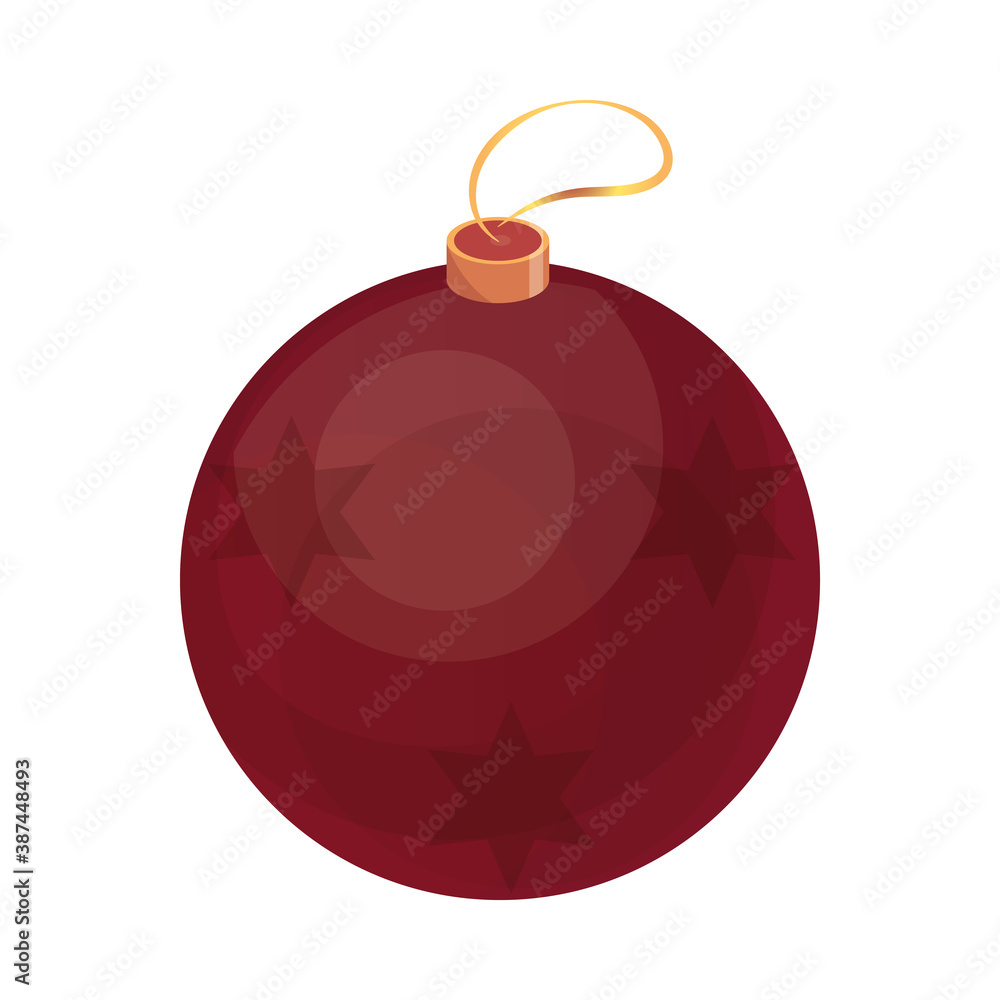 happy merry christmas, red ball with stars decoration detailed happy merry christmas, red ball with stars decoration detailed