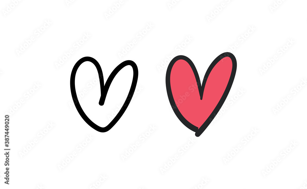 Hand drawn hearts, love icon symbols. Heart doodles. Hand drawn valentine's day design. Hand drawn hearts, love icon symbols. Heart doodles. Hand drawn valentine's day design.