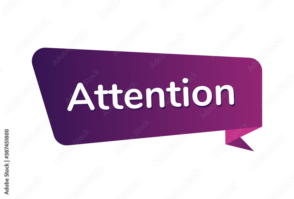 Attention image vector, Attention banner design