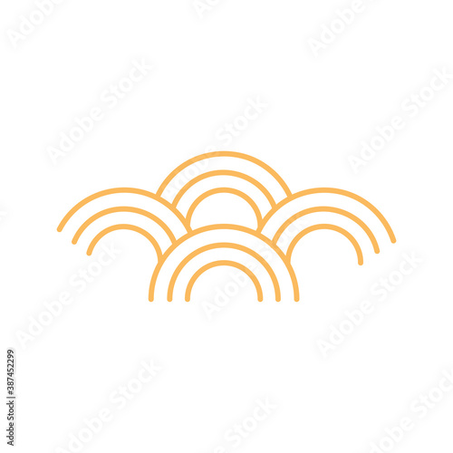 abstract gold half circles shapes decoration line design