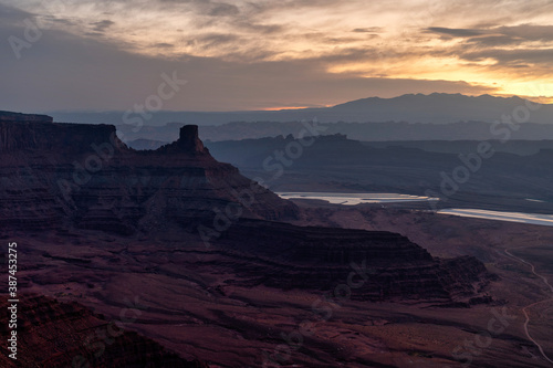 Sunrise desert landscape Southwest USA © skostep