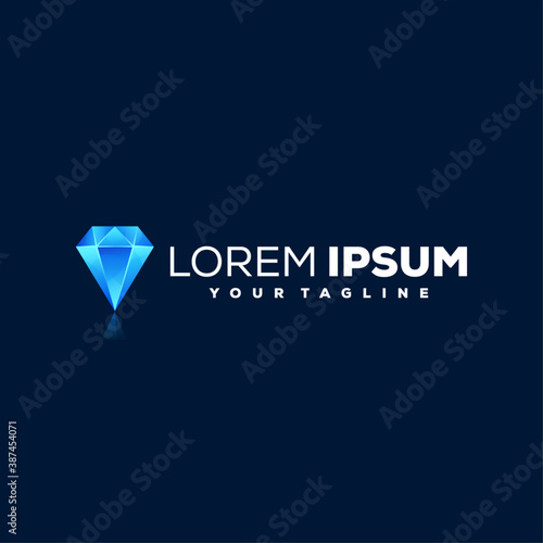 blue diamond gradient logo design