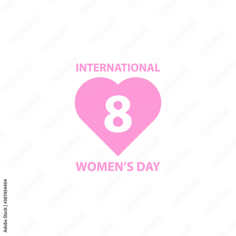 Happy Women's day 8th, 8 March holiday greeting card. Cute background for your card, greeting, invitational. White background EPS Vector