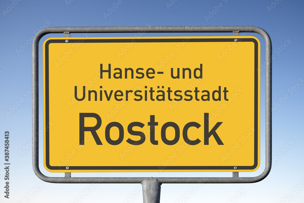 Ortstafel Hanse- und Universitätsstadt Rostock, (Symbolbild)