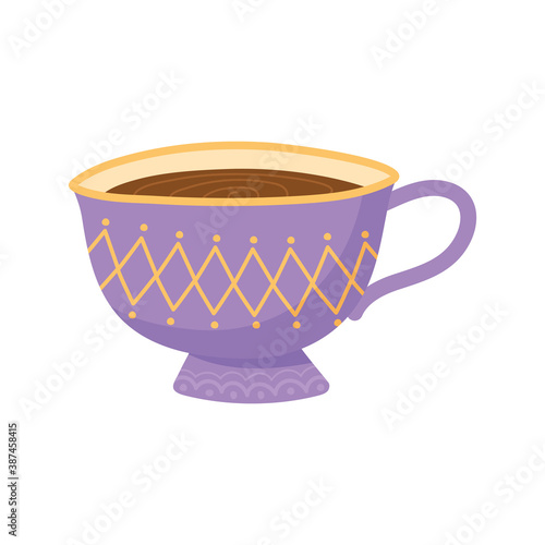 tea, purple teacup beverage isolated design
