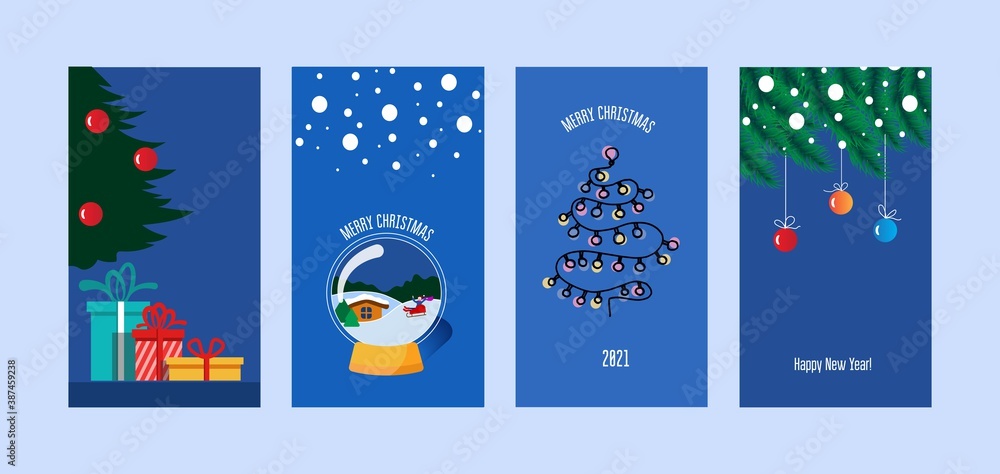 Christmas backgrounds  in flat style.