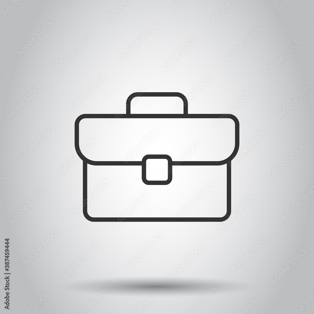 Briefcase icon in flat style. Businessman bag vector illustration on white isolated background. Portfolio business concept. Briefcase icon in flat style. Businessman bag vector illustration on white isolated background. Portfolio business concept.