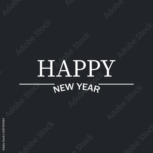 Happy New Year 2020, holiday, simple lettering typography, gift or invitational card, invitation EPS Vector 