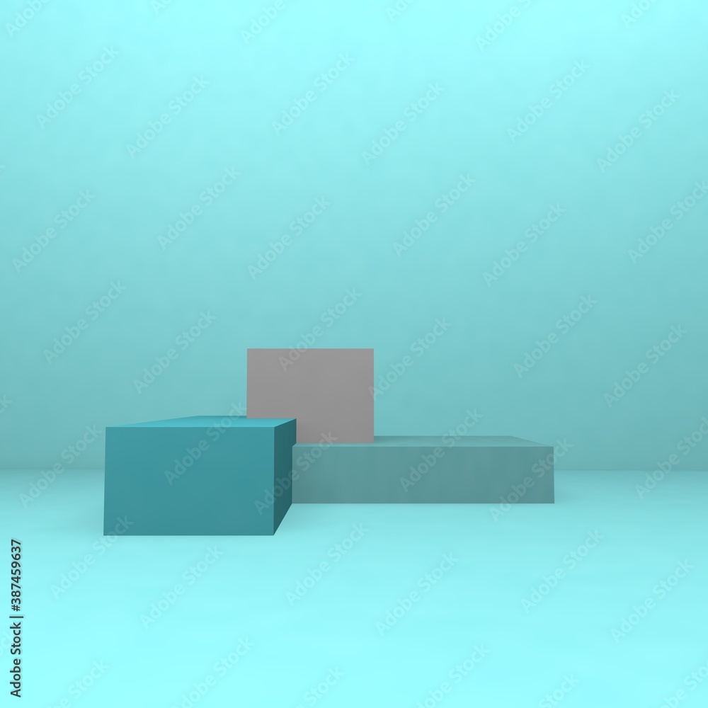 White podium. Pedestal. Scene. 3d render background White podium. Pedestal. Scene. 3d render background