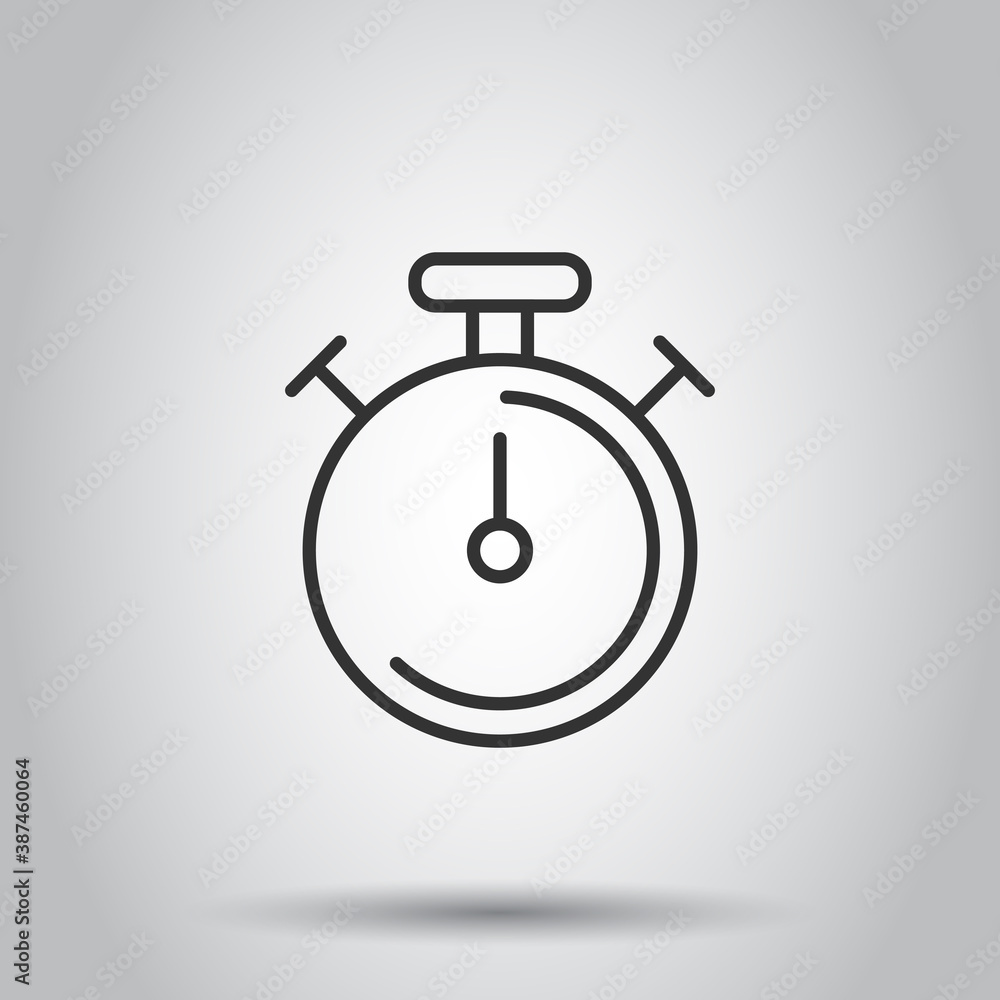 Clock icon in flat style. Watch vector illustration on white isolated background. Timer business concept. Clock icon in flat style. Watch vector illustration on white isolated background. Timer business concept.