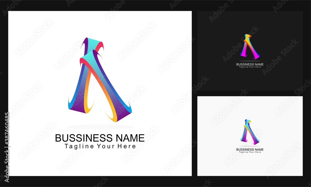 letter A concept logo multi color design letter A concept logo multi color design