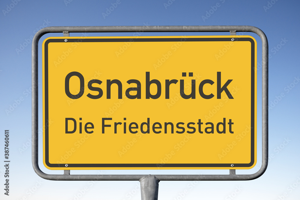 Ortstafel Friedensstadt, Osnabrück, (Symbolbild) Ortstafel Friedensstadt, Osnabrück, (Symbolbild)
