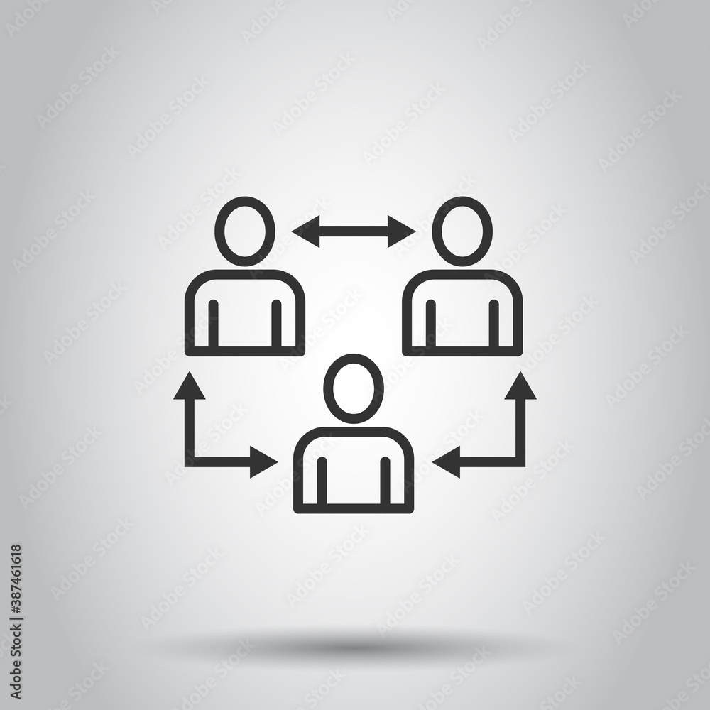 People communication icon in flat style. People vector illustration on white background. Partnership business concept. People communication icon in flat style. People vector illustration on white background. Partnership business concept.
