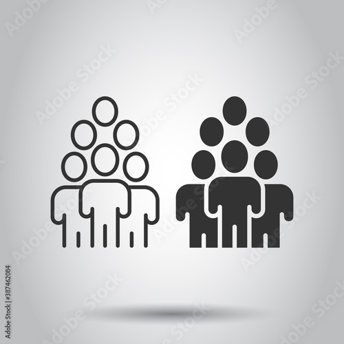 People communication icon in flat style. People vector illustration on white background. Partnership business concept.