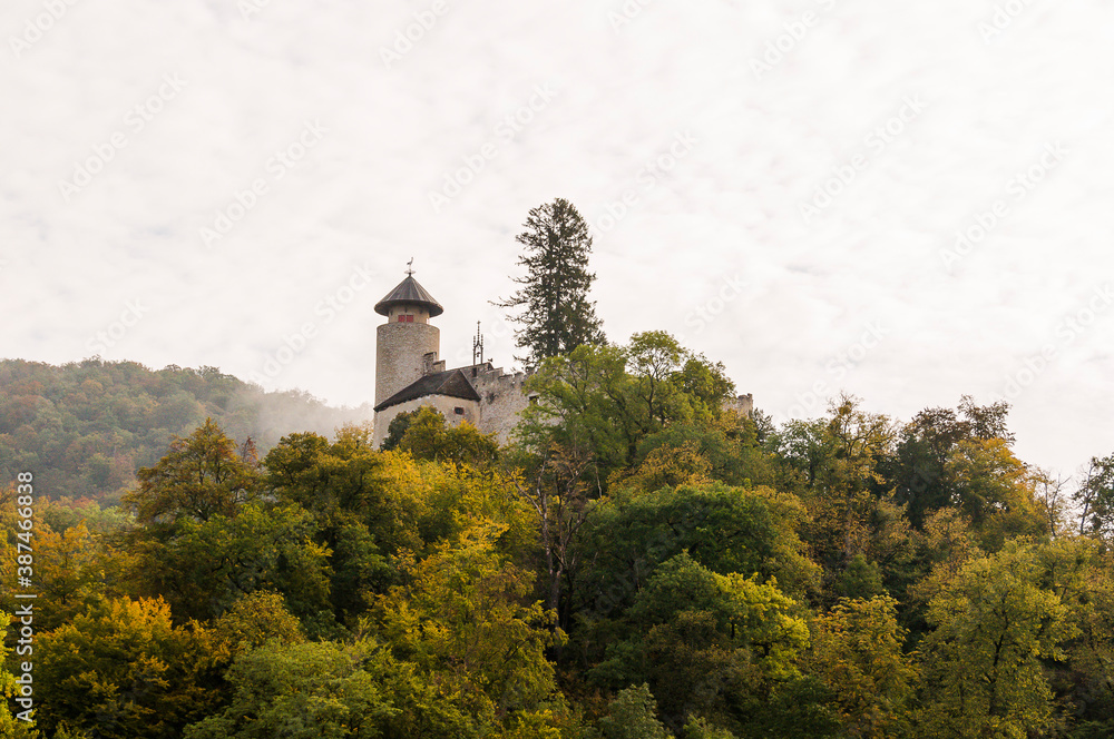 Arlesheim, Schloss Birseck, Burg, Wald, Ermitage, Herbstfarben, Wanderweg, Herbst, Baselland, Schweiz