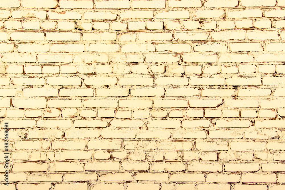 Fototapeta premium Brick bronze wallpaper, texture. Background for creative design. uneven