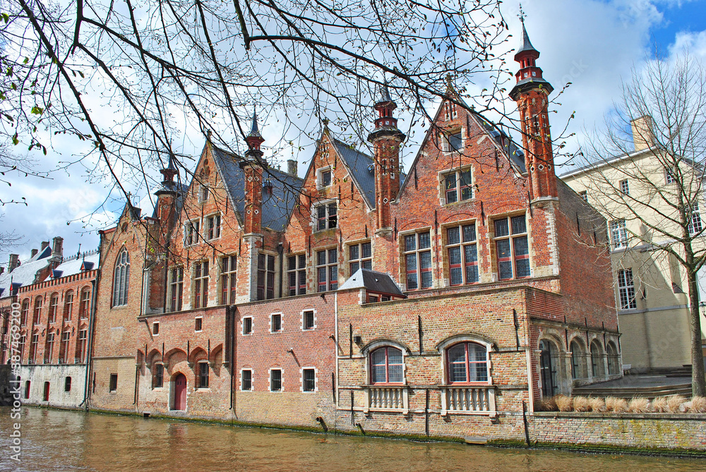Medieval houses in the historic center of Bruges, Belgium