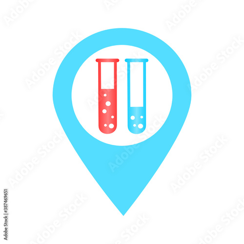 Chemical location map pin icon. Element of map point for mobile concept and web apps. Icon for website design and development, app development. Premium lab, pharmacy icon sign.