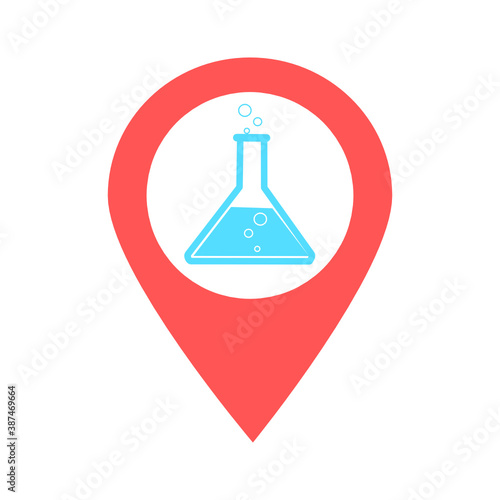 Chemical location map pin icon. Element of map point for mobile concept and web apps. Icon for website design and development, app development. Premium lab, pharmacy icon sign.