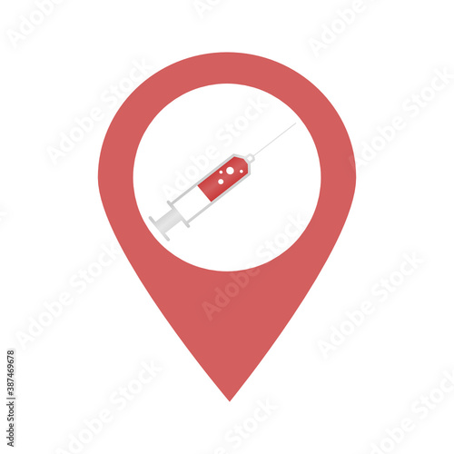 Vaccination injection location map pin pointer icon. Element of map point for mobile concept and web apps. Icon for website design and app development. Premium medical syringe, pharmacy location. Free Download Vaccination injection location map pin pointer icon. Element of map point for mobile concept and web apps. Icon for website design and app development. Premium medical syringe, pharmacy location. - GFXLoad
