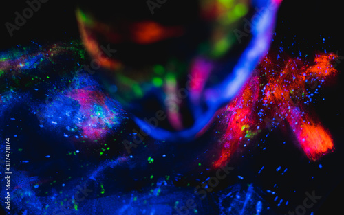 Obraz na plátně maquillaje fluor con luz ultra violeta, visión abstracta del maquillaje Andrómed