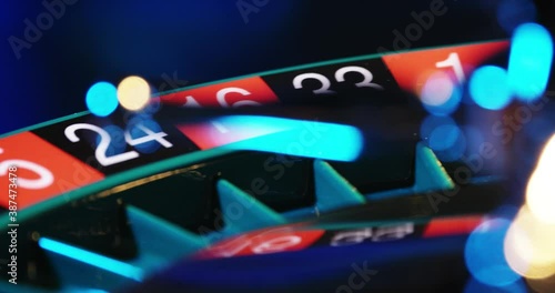 Casino roulette wheel spinning 