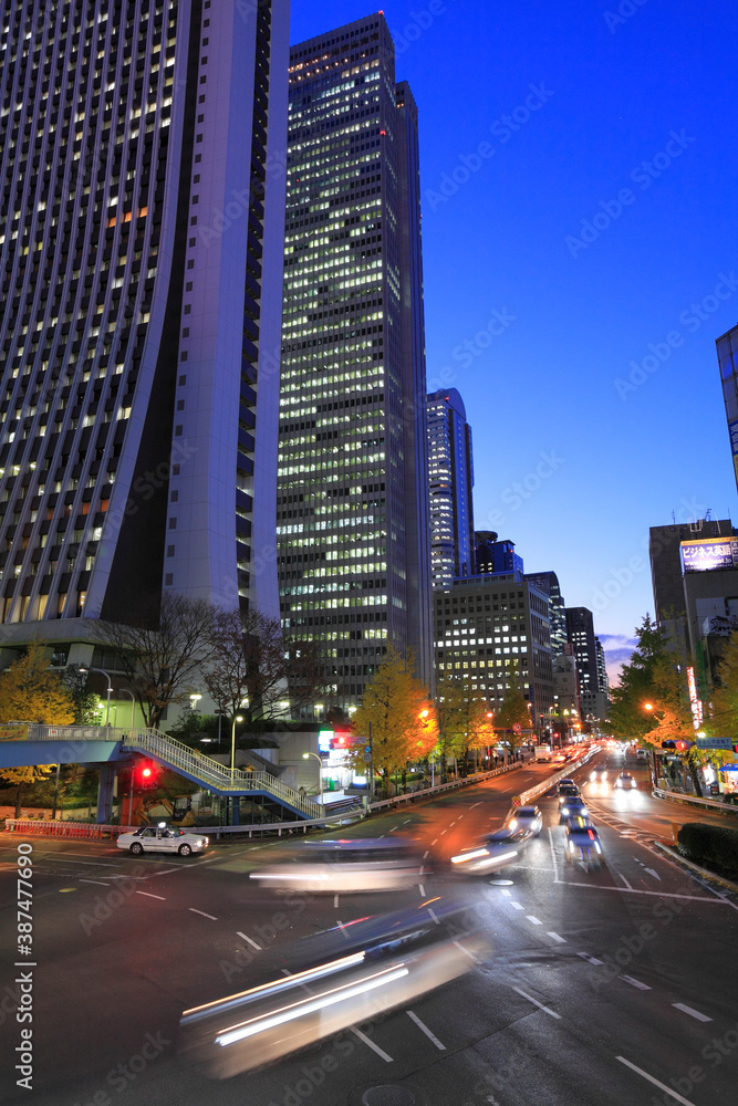 Fototapeta premium 新宿高層ビルの夕景