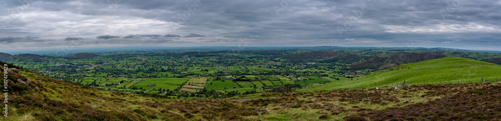 The beautiful scenery of beautiful landscape from the top of Slieve Gullion Forest Park. Photo was taken in Co Armagh, Northern Ireland.