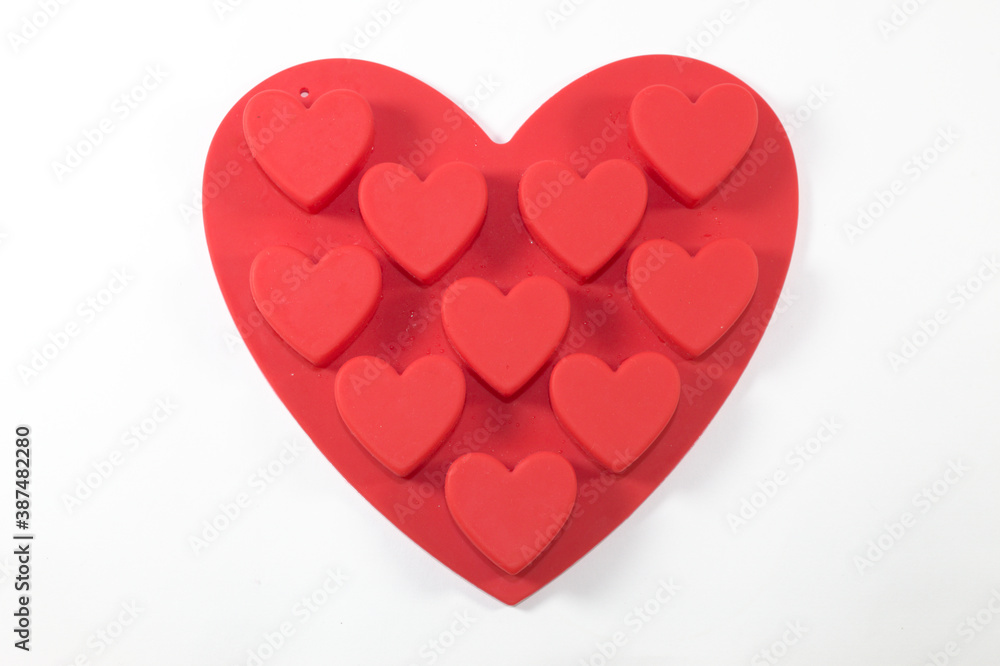 Silicone heart with white background