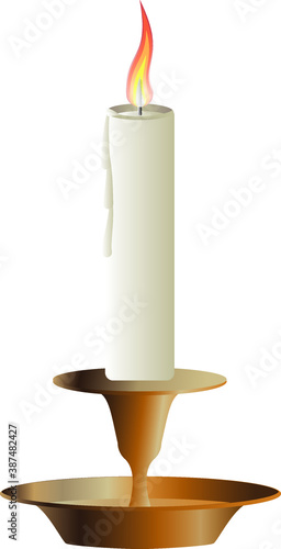 Halloween candle with a candlestick for additional decoration
