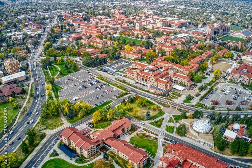Aerial View of the University of Colorado in Boulder