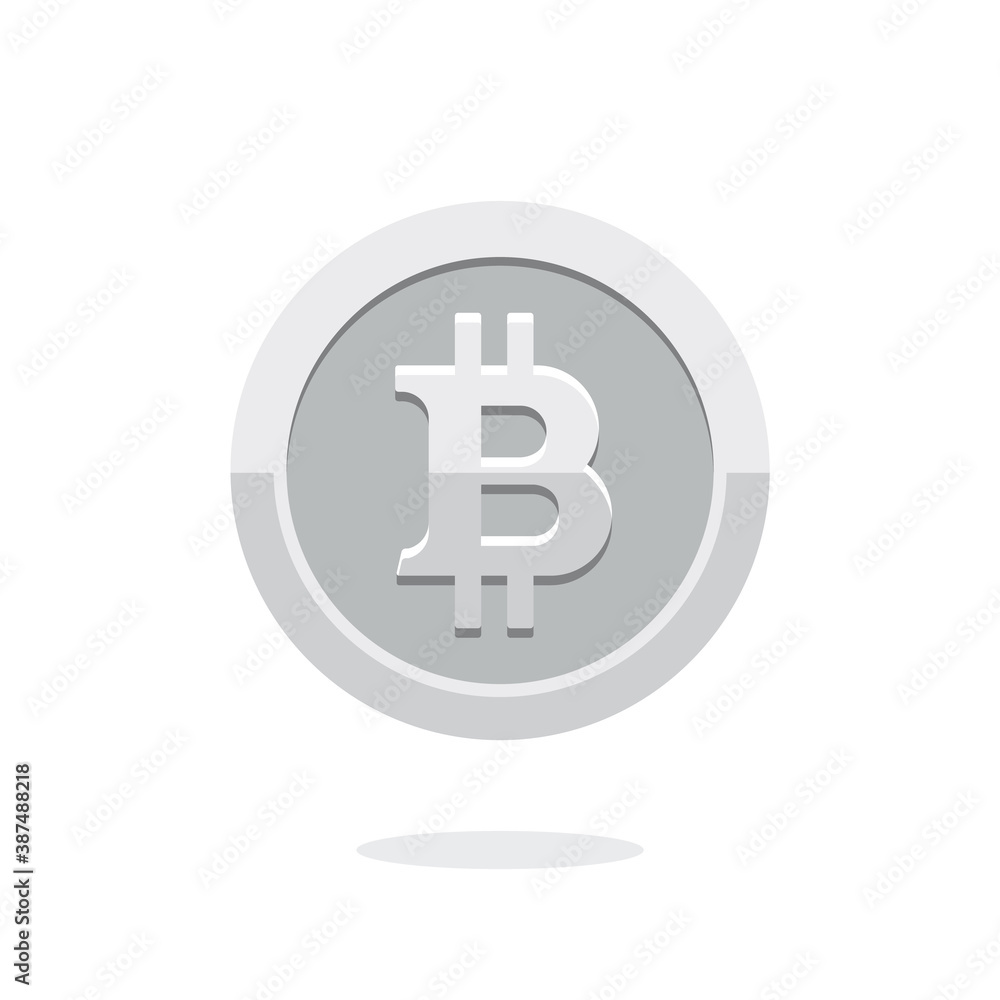 Bitcoin vector icon. Crypto currency symbol. Blockchain secure cryptocurrency. Crypto currency silver coin bitcoin symbol isolated on white background. Silver coin. Blockchain symbol. Money symbol. Bitcoin vector icon. Crypto currency symbol. Blockchain secure cryptocurrency. Crypto currency silver coin bitcoin symbol isolated on white background. Silver coin. Blockchain symbol. Money symbol.