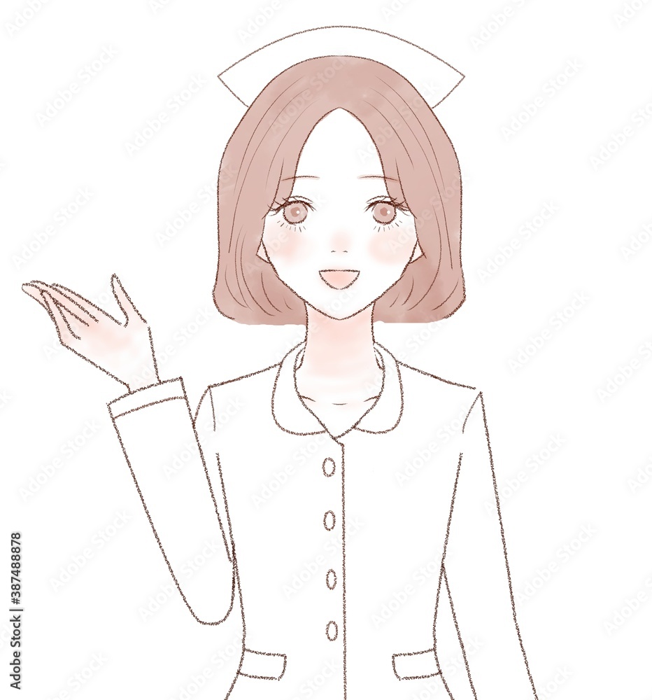 女性　看護師　案内する