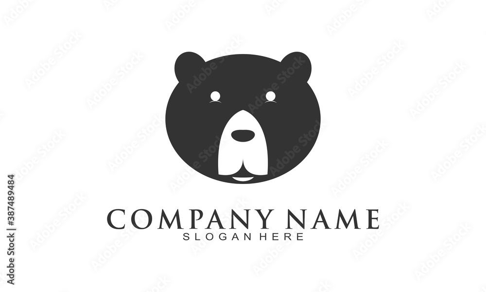 Fototapeta premium Bear head illustration vector logo