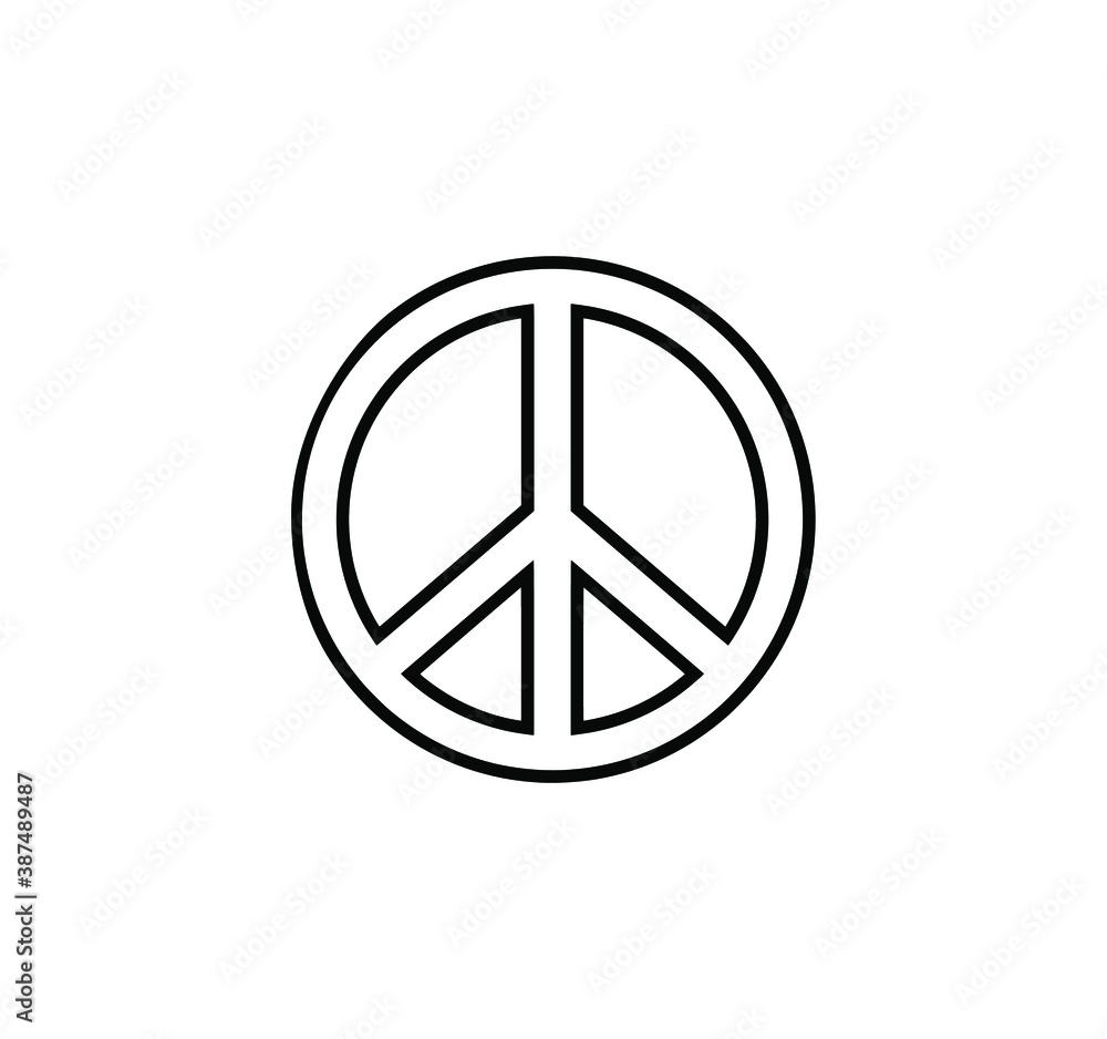 Black Peace Round Circle Hippie symbol icon sign vector silhouette outline drawing illustration isolated on white background.Plotter cutting. Black Peace Round Circle Hippie symbol icon sign vector silhouette outline drawing illustration isolated on white background.Plotter cutting.