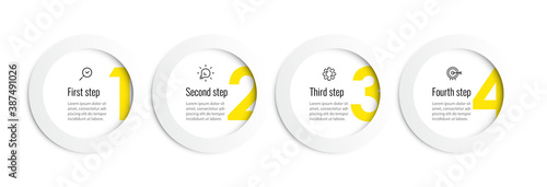 Vector Infographic design template with icons and 4 options or steps. Can be used for process diagram, presentations, workflow layout, banner, flow chart, info graph.