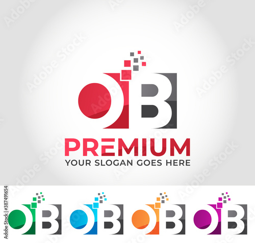 Fototapeta OB Alphabet Logo Design Concept