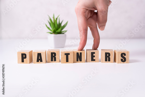 Wallpaper Mural PARTNERS word made with building blocks on white. Torontodigital.ca