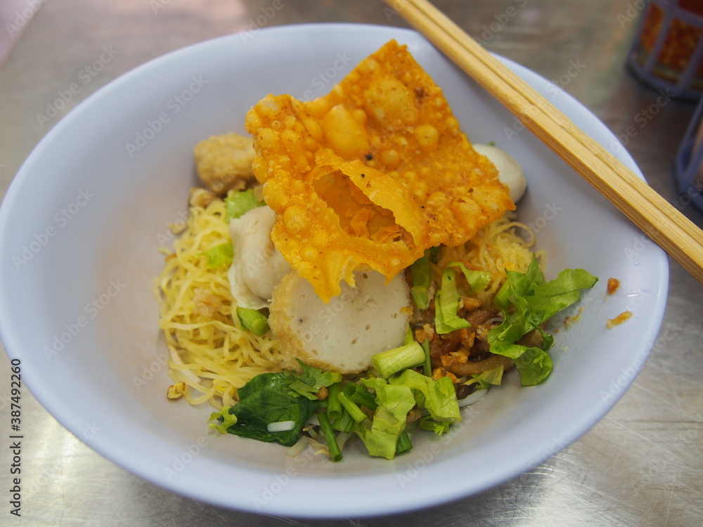 Local Thai food bami heng, Local Thai food bami heng,