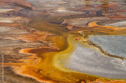 Abstract view of Firehole Spring in Yellowstone National Park