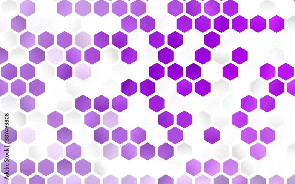 Light Purple vector cover with set of hexagons.