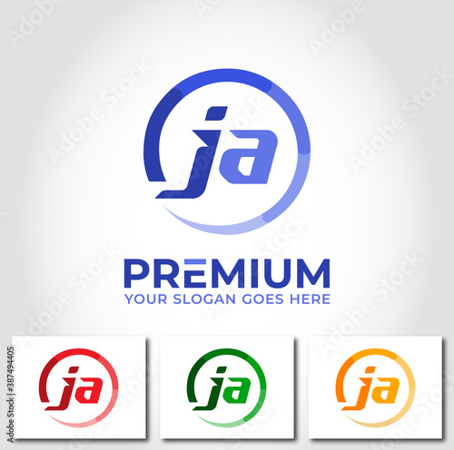 JA Alphabet Logo Design Concept