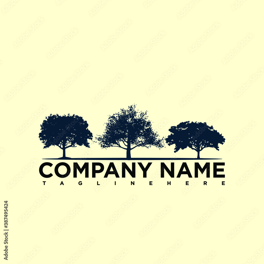 Fototapeta premium A simple and elegant tree logo design that fits your business and uses the latest Adobe illustrations.