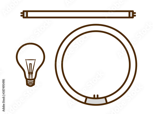 illustration of light bulb and lamp