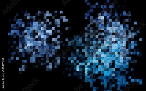 Dark BLUE vector background with rectangles.