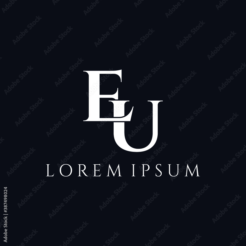 Letter EU luxury logo design vector