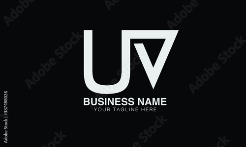 UV initial geometrical abstract logo with letters.