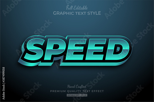 Speed Racing Turquoise Editable Premium Text Effect
