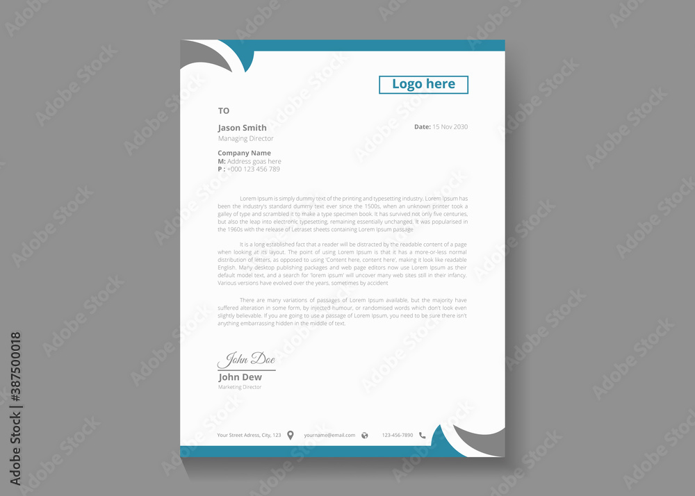 New creative Letterhead design vector graphics template New creative Letterhead design vector graphics template