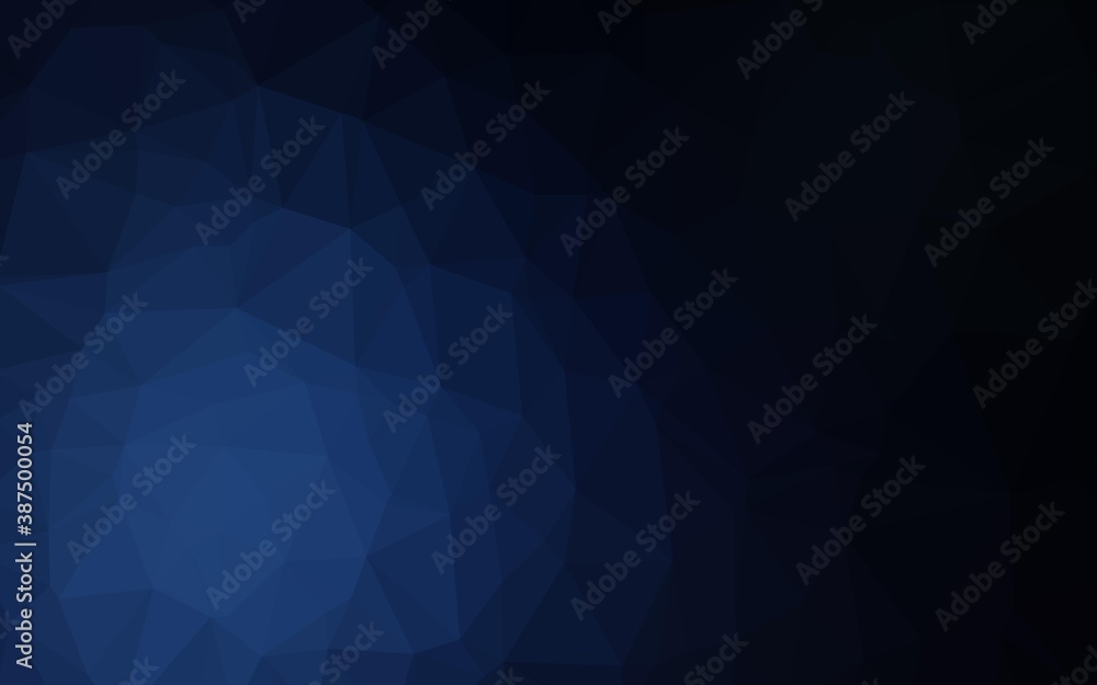Dark BLUE vector triangle mosaic template. Dark BLUE vector triangle mosaic template.
